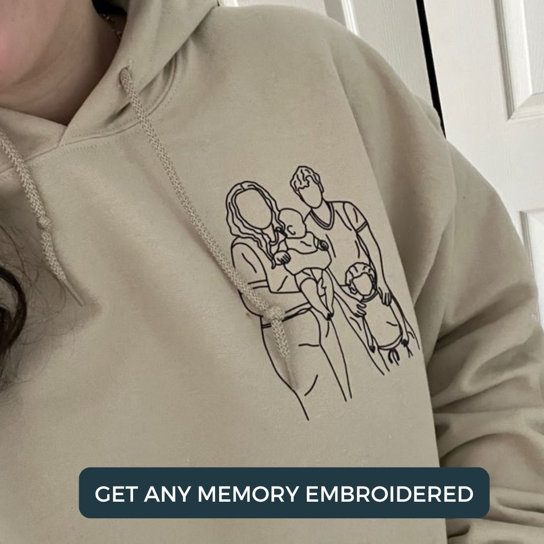 Custom Embroidered Hoodie (Outline Illustration) - immi.