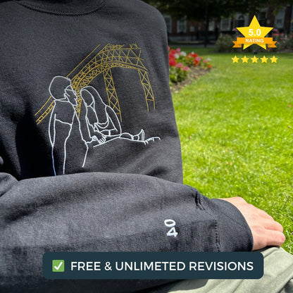 Custom Embroidered Sweatshirt (Outline Illustration) - immi.